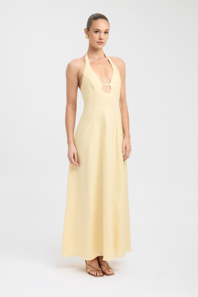 Palm Halter Maxi Dress